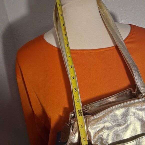 SAS Gold Shoulder Bag Metallic Hobo Design - Picture 11 of 11